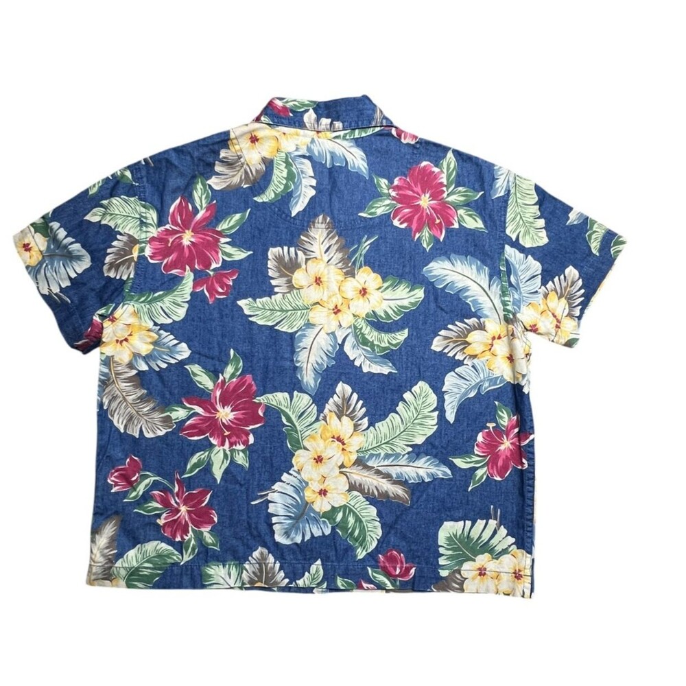 Liz Claiborne Lizwear Tropical Floral Cotton Hawaiian Shirt Womens Medium - Picture 4 of 7